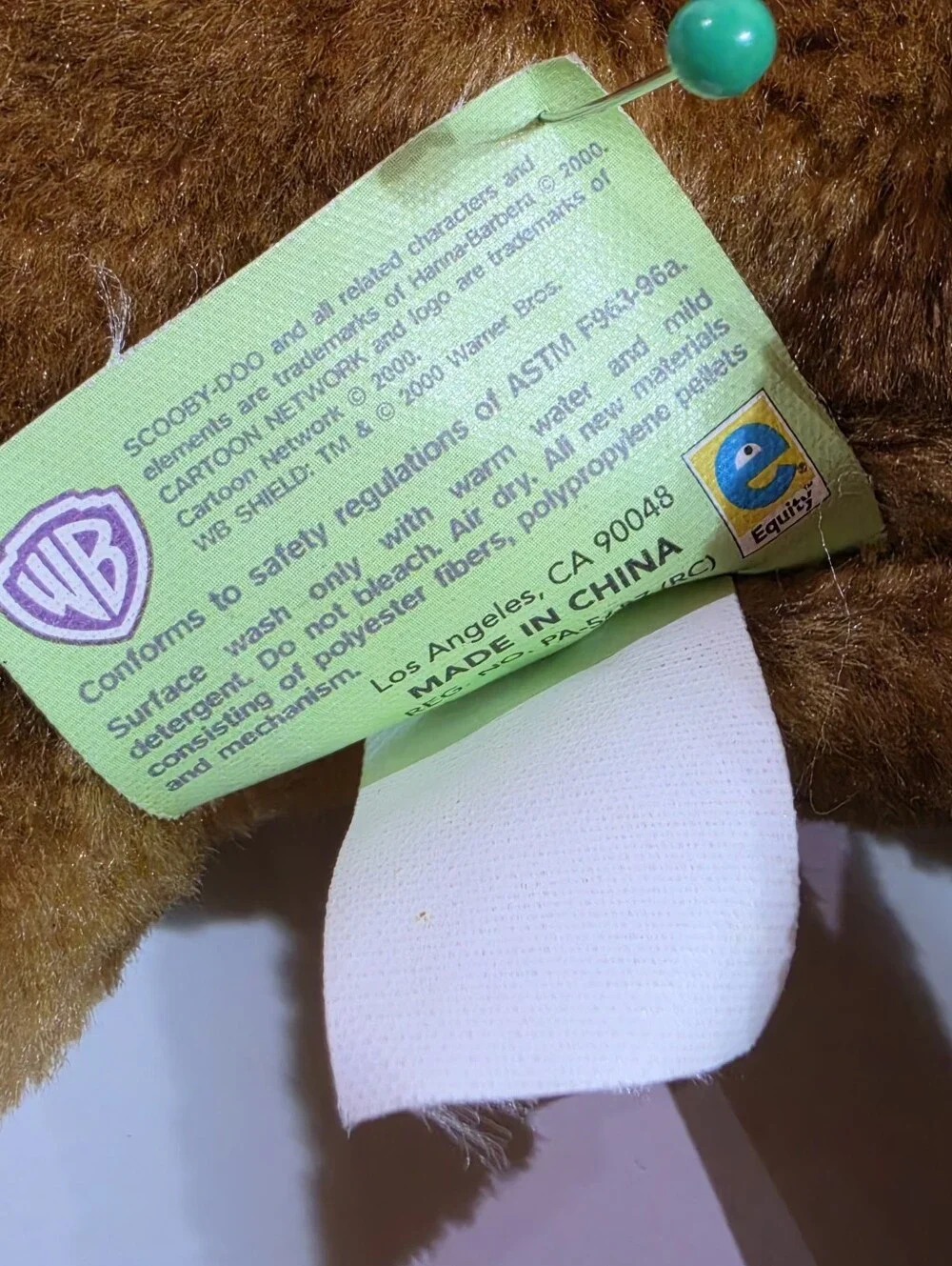 Vintage 2000s Scooby-Doo Jumbo Laying Plush with Sound Tested
